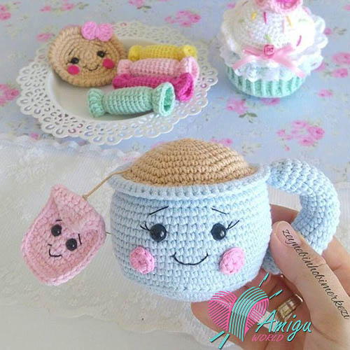 Tea cup amigurumi free pattern – Turkish Pattern