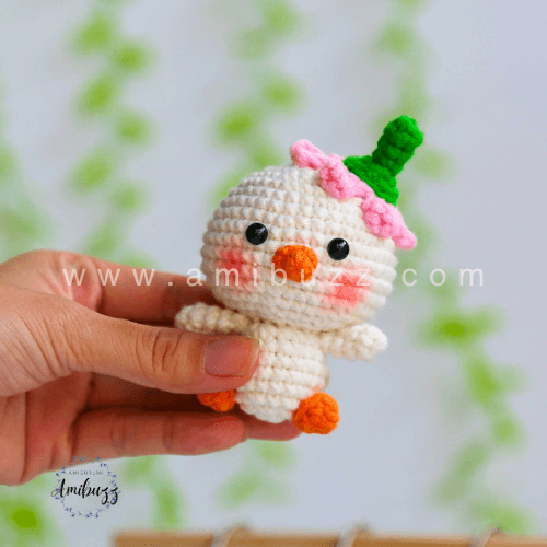 Duck with flower amigurumi crochet pattern