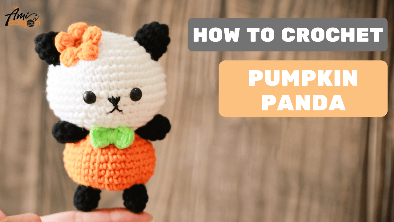 Crochet Panda in Pumpkin Outfit amigurumi tutorial