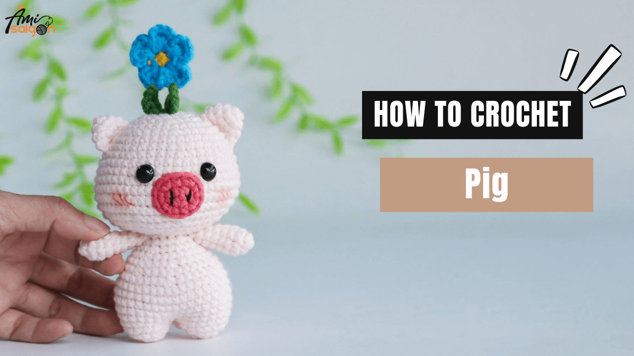 Pig With Flower Character Amigurumi Free Crochet Tutorial