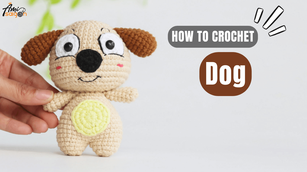 How to crochet amigurumi cute dog with happy face