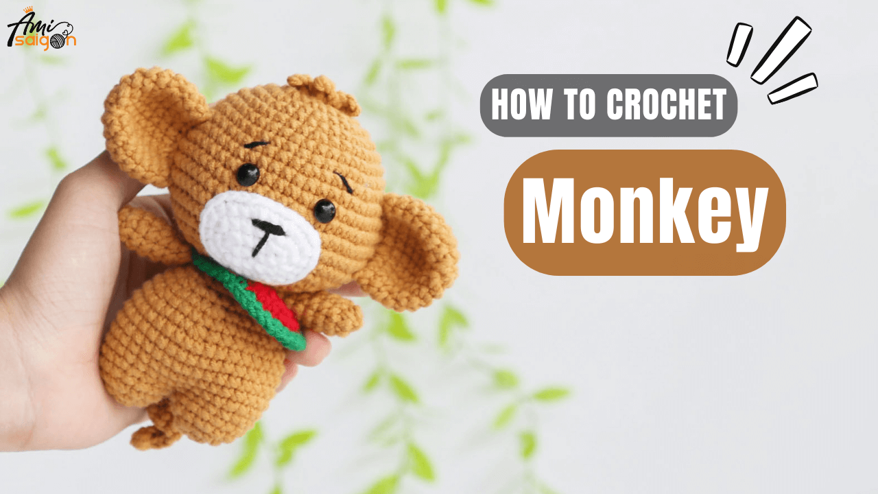 Free monkey with watermelon bag amigurumi crochet tutorial