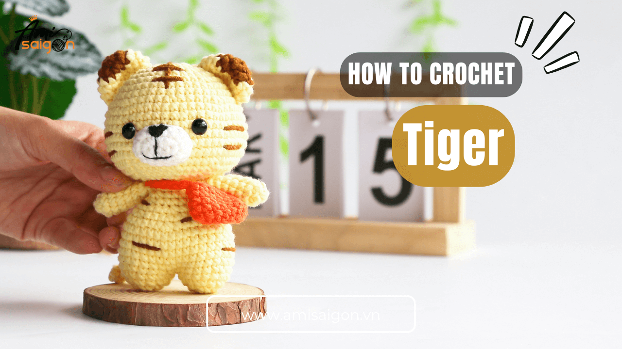 Free Tiger with bag amigurumi crochet video tutorial
