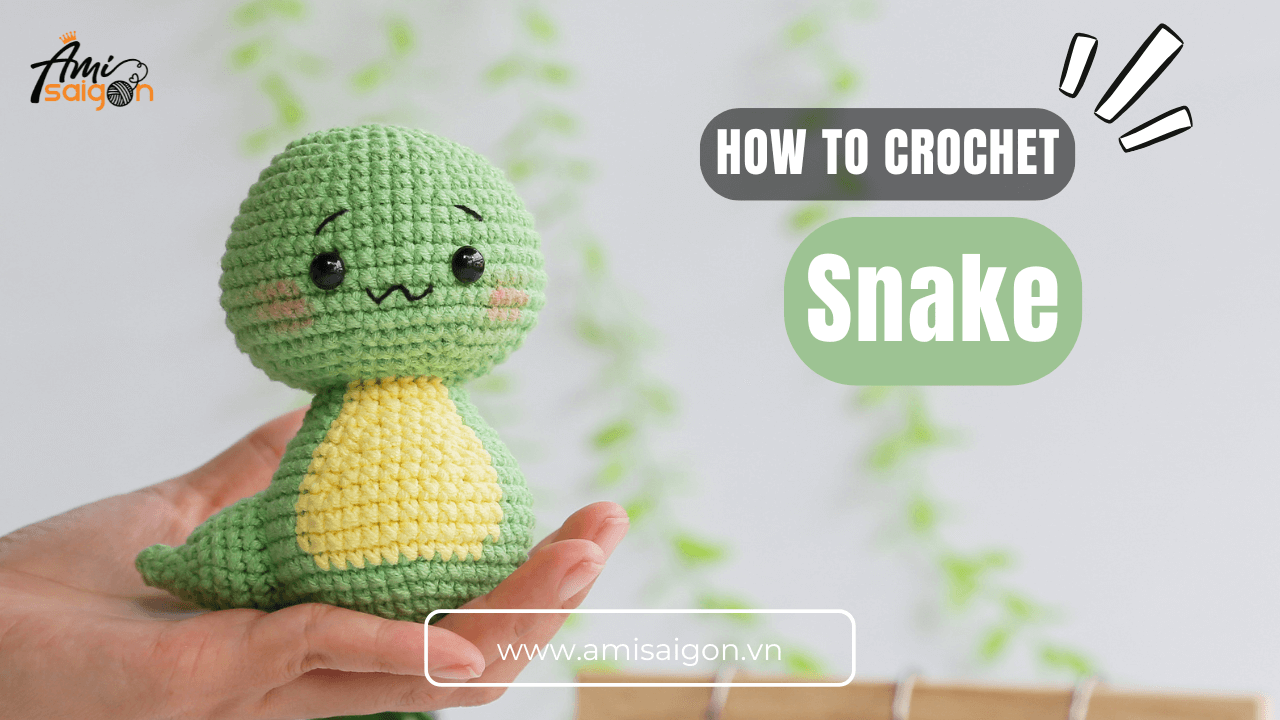 Snake amigurumi step-by-step video tutorial