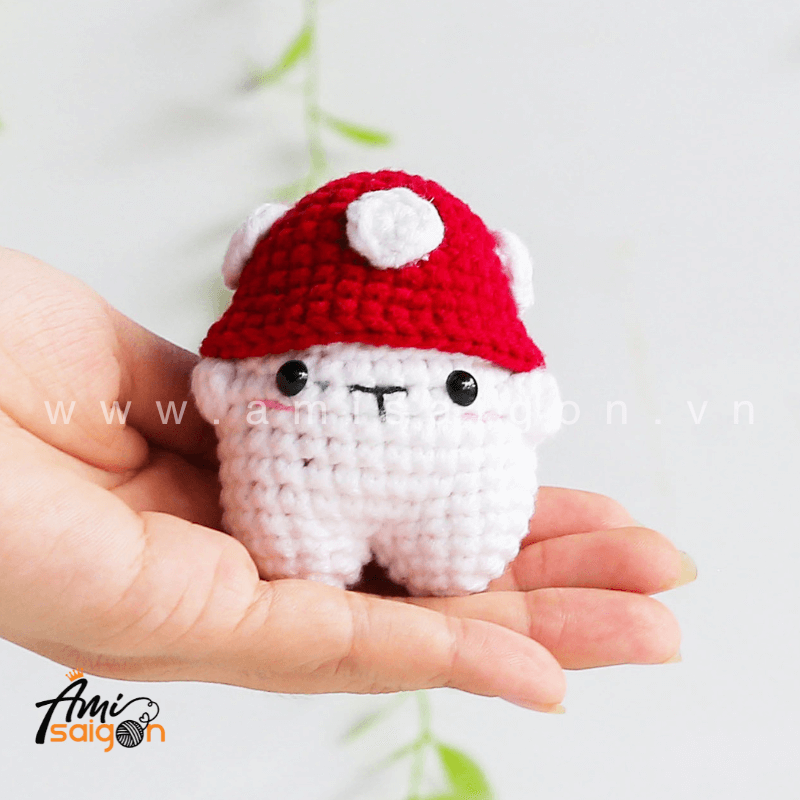 No-Sew Amigurumi Bear with Mario hat - Free Crochet pattern by AmiSaigon