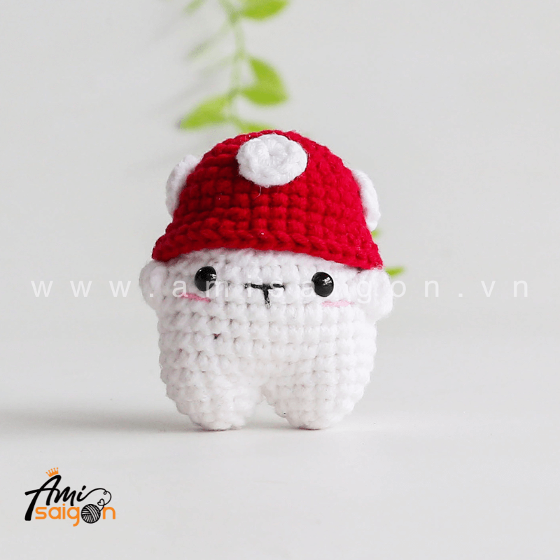 No-Sew Amigurumi Bear with Mario hat - Free Crochet pattern by AmiSaigon