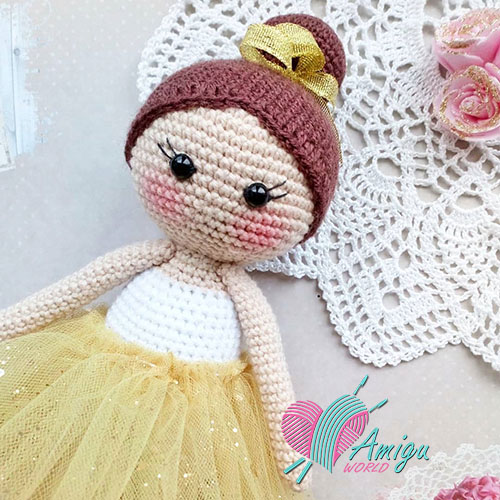 Búp bê Ballerina bằng len amigurumi – Chart móc tiếng Nga