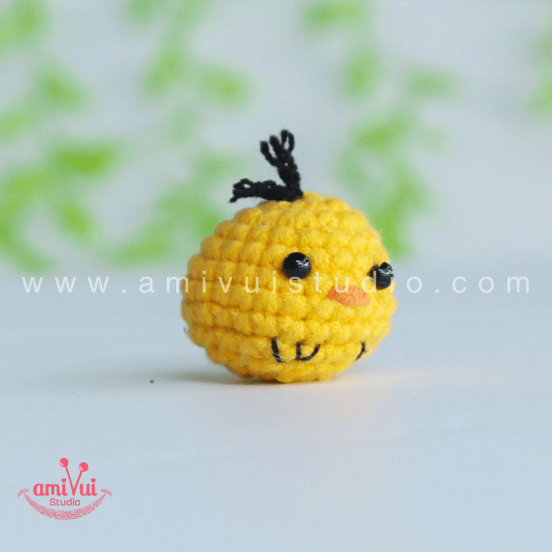 Crochet Chick Perched On A Coconut Tree Amigurumi Pattern by Amivui Studio
