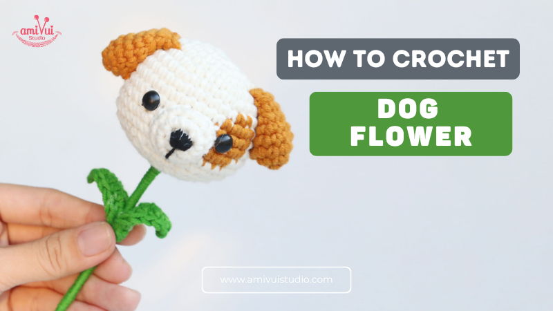Dog Flower Keychain Amigurumi - Free Crochet Tutorial