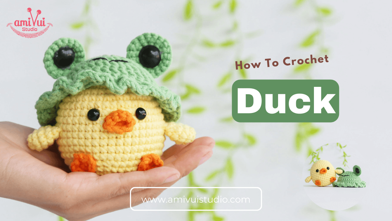 Crochet Duck with Frog hat amigurumi free tutorial