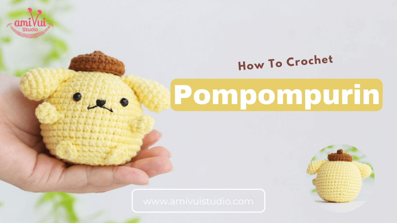 Pompompurin character amigurumi free crochet tutorial