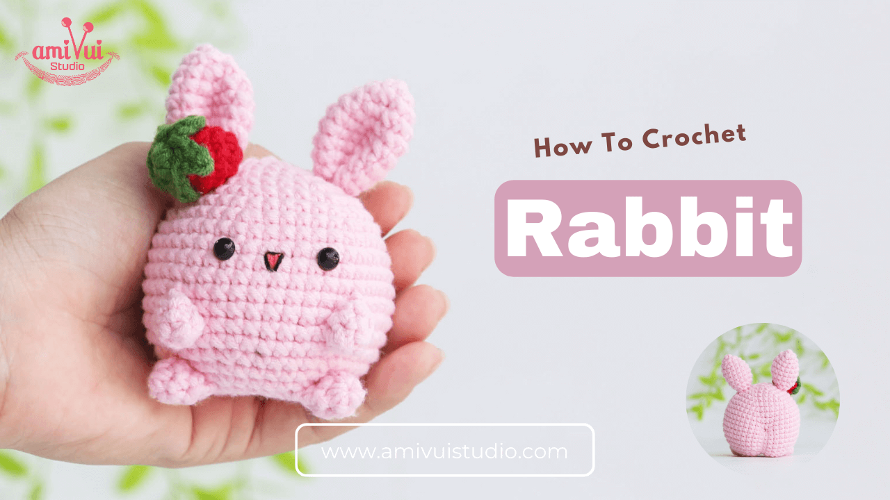 Pink bunny amigurumi free crochet tutorial