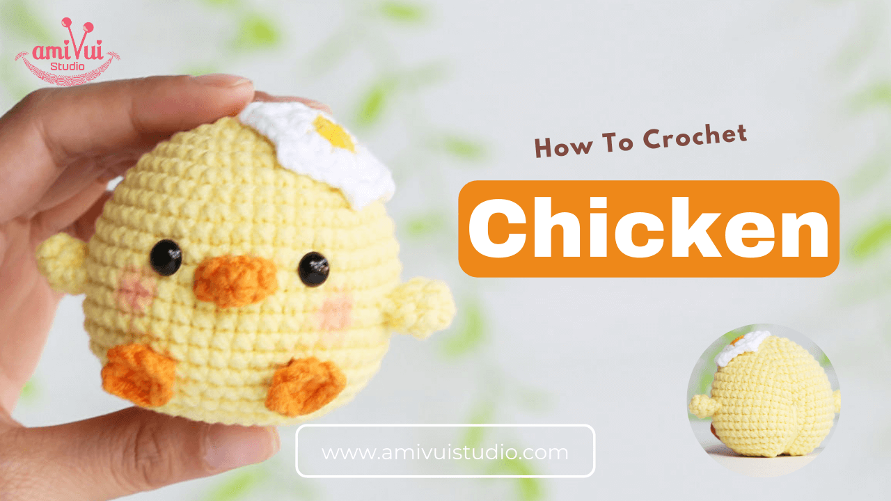 Free chubby amigurumi chicken keychain crochet tutorial