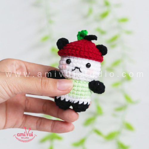 Cute Little Pandapple Amigurumi Free Crochet Pattern