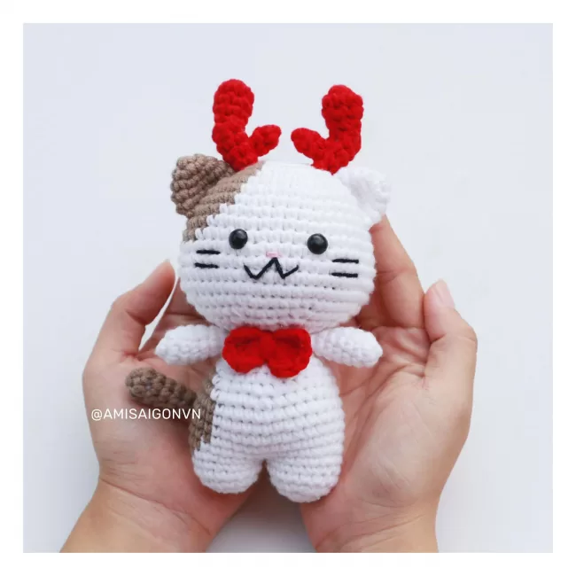 Christmas Cat V1 Amigurumi | Crochet Pattern | Amigurumi Tutorial PDF in English | AmiSaigon