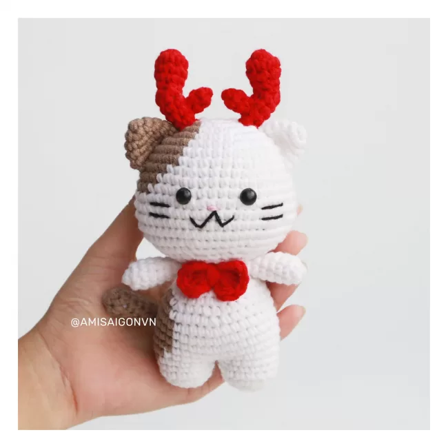 Christmas Cat V1 Amigurumi | Crochet Pattern | Amigurumi Tutorial PDF in English | AmiSaigon