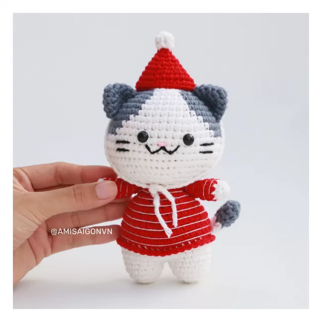 Christmas Cat V2 Amigurumi | Crochet Pattern | Amigurumi Tutorial PDF in English | AmiSaigon